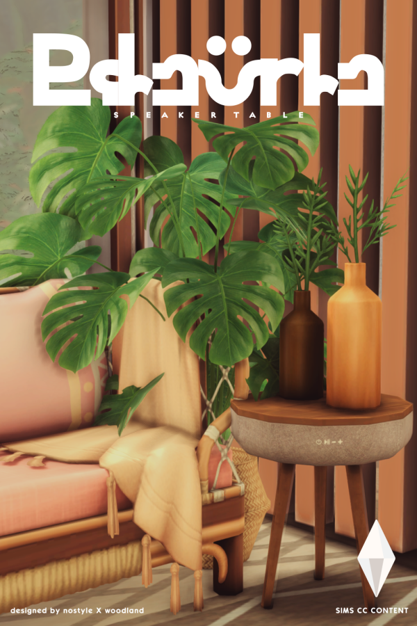 Maxis Match Bileöfle Speaker Table by simsfinds - The Sims 4 Custom Content