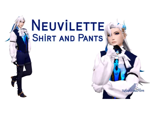 Alpha Neuvilette Shirt and Pants by natalia_auditore - The Sims 4 Custom Content