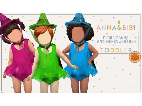 Alpha Flora Fauna and Merryweather Toddler [AnnaBibi] by anna_bibi - The Sims 4 Custom Content