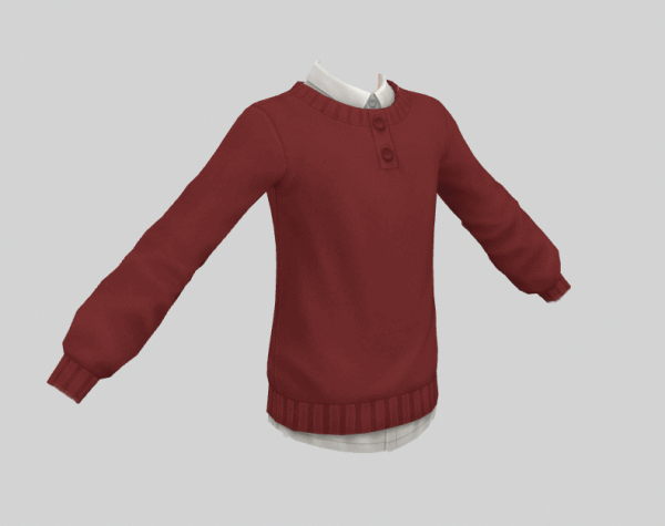 Maxis Match [TS4CC] Sweater over Shirt Recolor Pack (Cottage Living) by simsfinds - The Sims 4 Custom Content