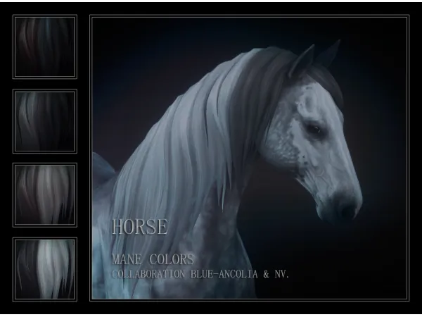 Mix HORSE MANE COLORS by nv_games - The Sims 4 Custom Content