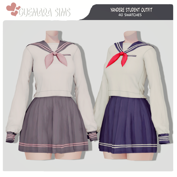 Alpha Yandere student and blood set (Public now) by simsfinds - The Sims 4 Custom Content