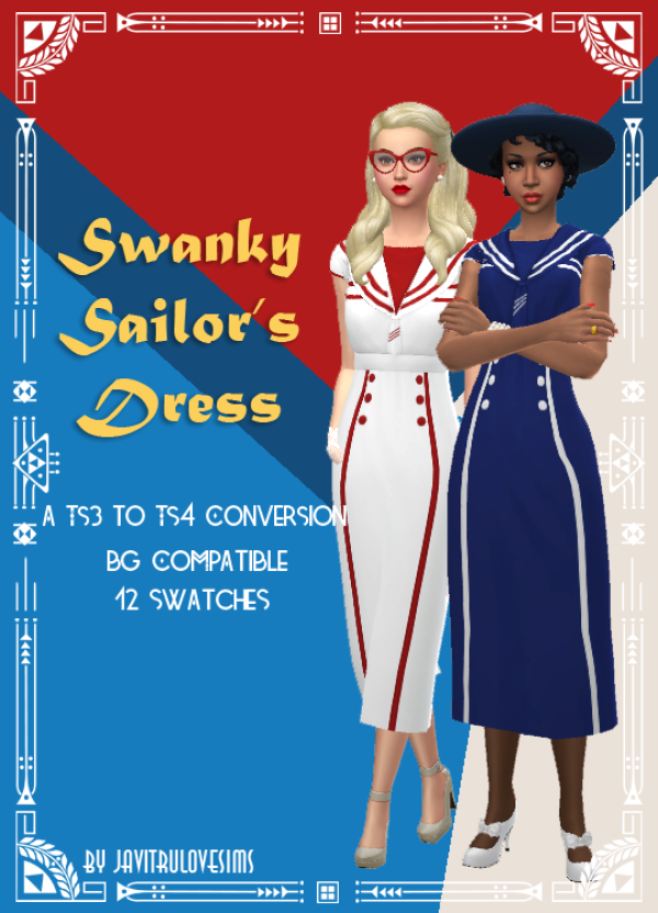 Maxis Match Swanky Sailor's Dress by simsfinds - The Sims 4 Custom Content
