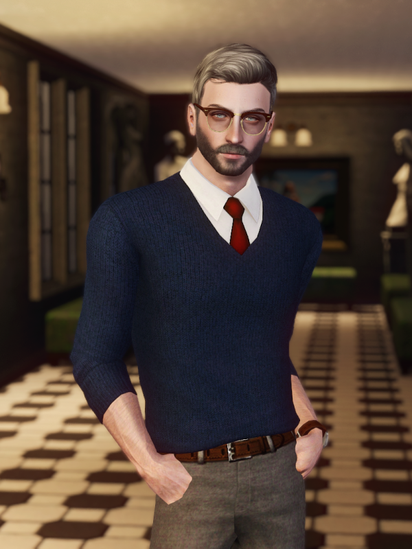Formal V Neck Sweater by simsfinds - The Sims 3 Custom Content