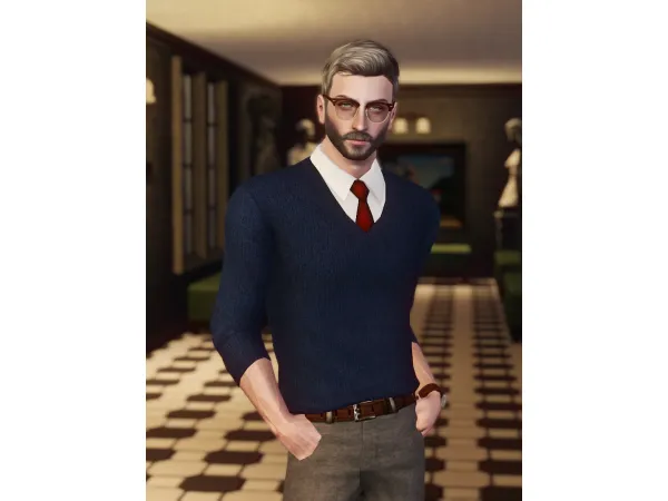 Formal V Neck Sweater - The Sims 3 Custom Content