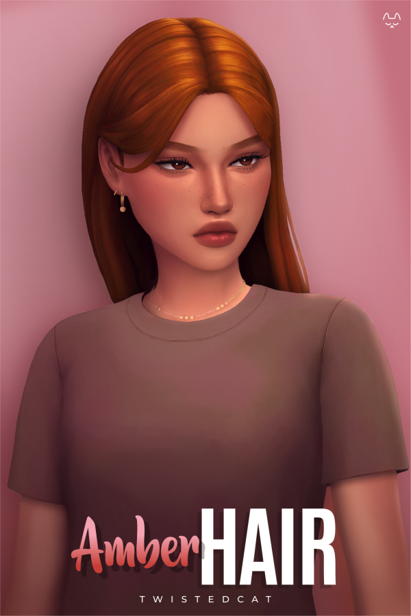 Maxis Match Amber Hair by simsfinds - The Sims 4 Custom Content