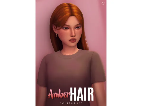 Maxis Match Amber Hair by TwistedCat - The Sims 4 Custom Content