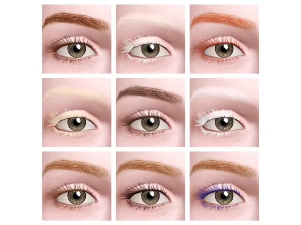 ColorLash Eyelashes Match Eyebrow Color Mascara for - The Sims 3 Custom Content