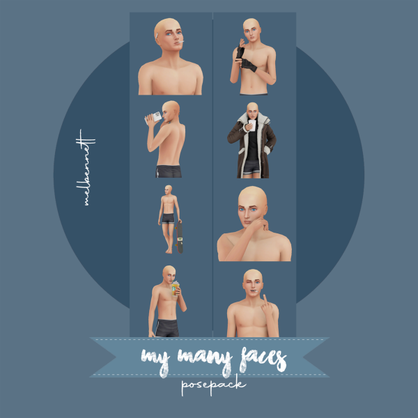 Mix My Many Faces Posepack by melbennett - The Sims 4 Custom Content