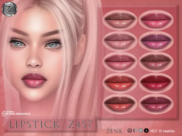 Alpha ZENX LIPSTICK Z457 - The Sims 4 Custom Content