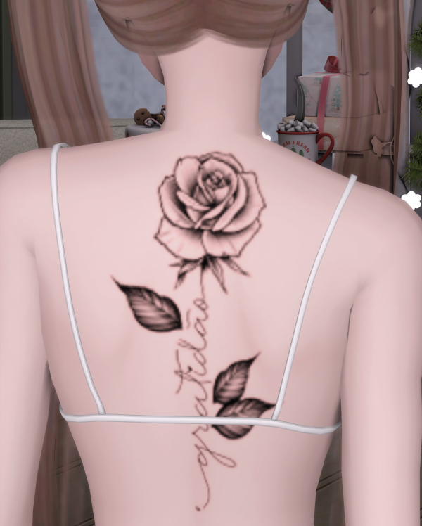 Mix Rose Back Tattoo by atomiclight - The Sims 4 Custom Content