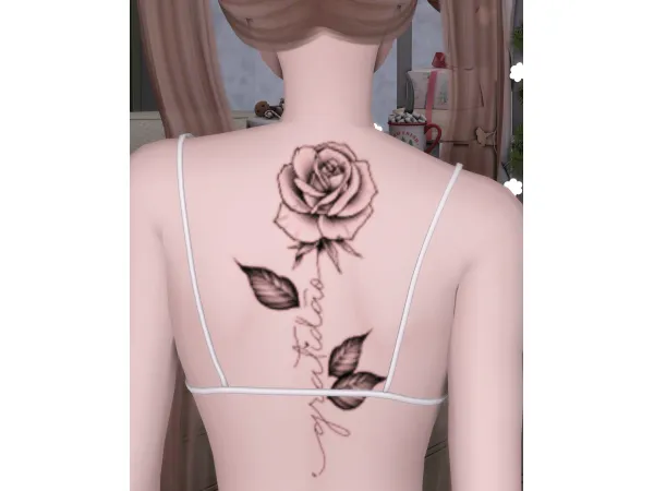 Mix Rose Back Tattoo by atomiclight - The Sims 4 Custom Content