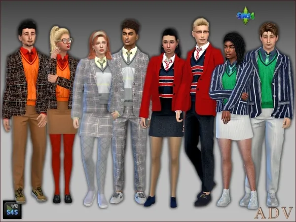 Alpha School uniforms for teens and young adults by artedellavita_mabra - The Sims 4 Custom Content
