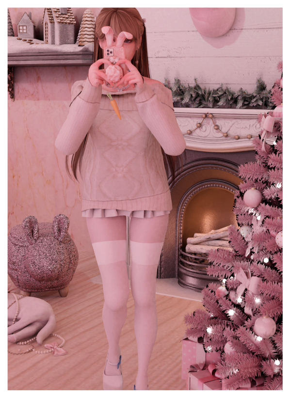 Alpha BABY KNIT SWEATER AND PLAID SKIRT by ohmybunnny2 - The Sims 4 Custom Content