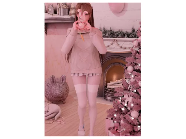 Alpha BABY KNIT SWEATER AND PLAID SKIRT - The Sims 4 Custom Content
