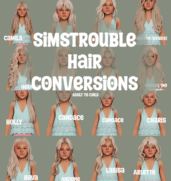 Maxis Match simstrouble hair conversions by simsfinds - The Sims 4 Custom Content