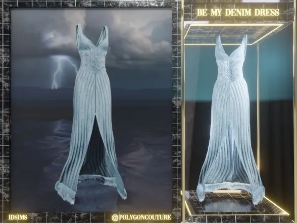 Alpha Be my denim Dress - The Sims 4 Custom Content