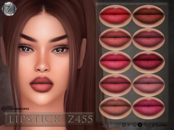Alpha ZENX LIPSTICK Z455 - The Sims 4 Custom Content