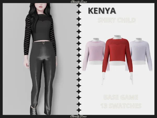 Alpha Kenya Shirt Child - The Sims 4 Custom Content