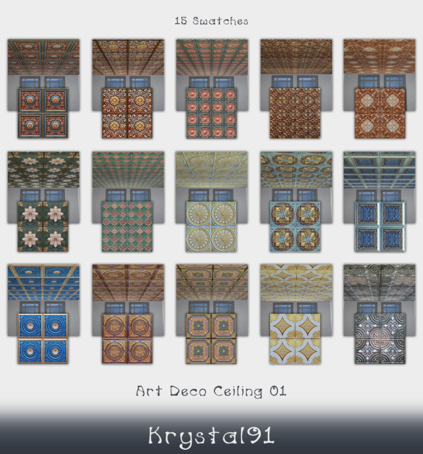 Alpha Art Deco Ceiling 01 by simsfinds - The Sims 4 Custom Content