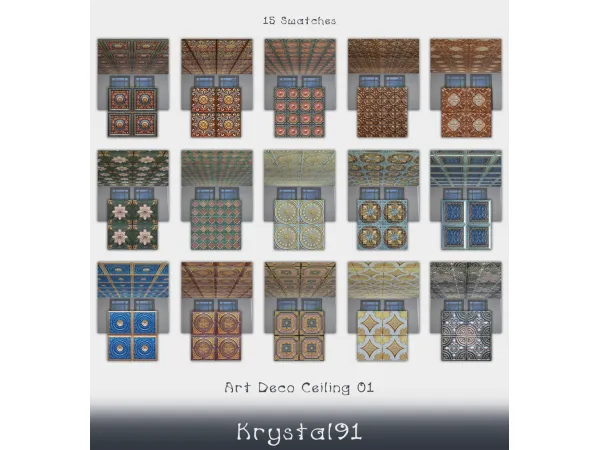 Alpha Art Deco Ceiling 01 - The Sims 4 Custom Content