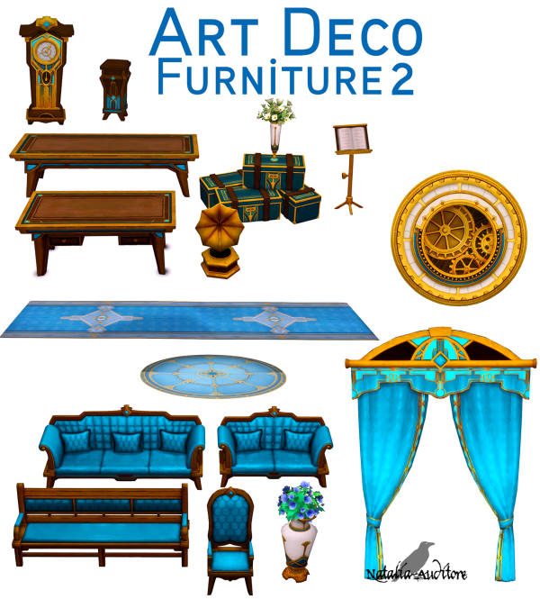 Alpha Art Deco furniture pt 2 by simsfinds - The Sims 4 Custom Content