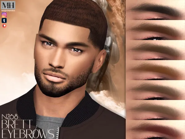 Alpha Brett Eyebrows N268 by magichandcc - The Sims 4 Custom Content