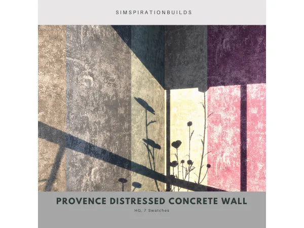 Alpha Provence Distressed Concrete Wall by simspirationbuilds - The Sims 4 Custom Content