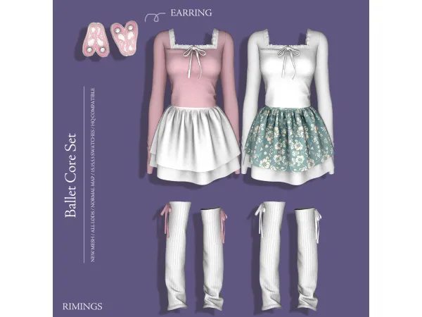 Alpha [RIMINGS] Ballet Core Set by RIMINGs - The Sims 4 Custom Content