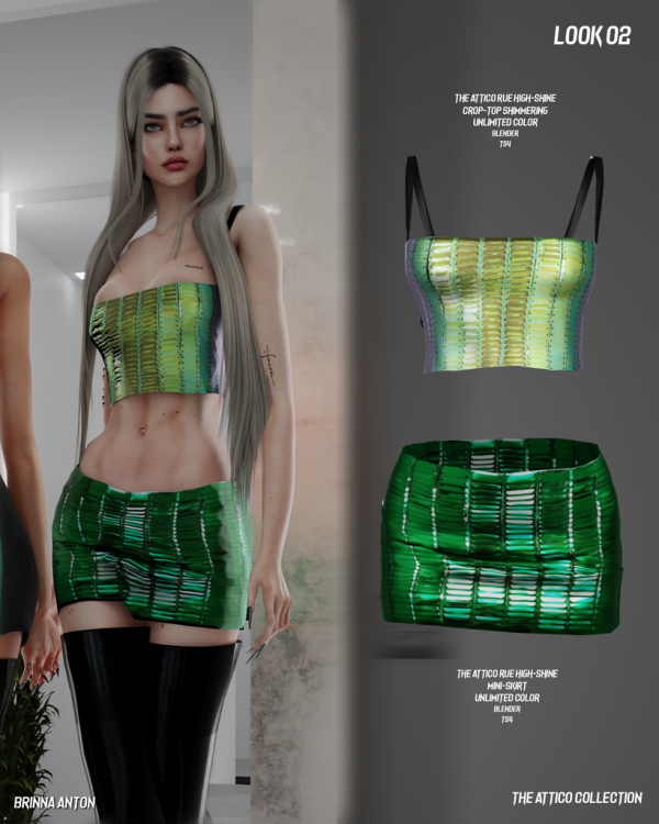 Alpha THE ATTICO COLLECTION LOOK 02 by simsfinds - The Sims 4 Custom Content