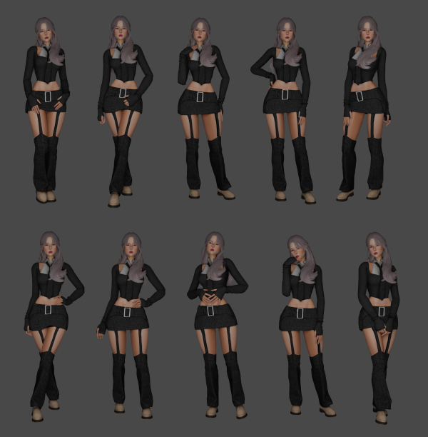 [CHAMIS] 2Yk Outfit Roselipa Wow Posepack by simsfinds - The Sims 3 Custom Content