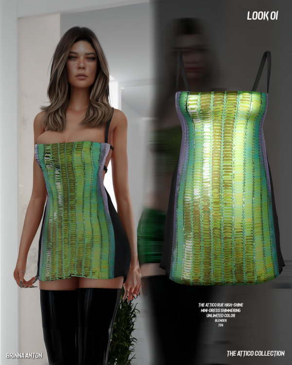 Alpha THE ATTICO COLLECTION LOOK 01 by simsfinds - The Sims 4 Custom Content