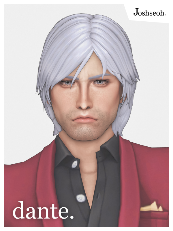 Maxis Match Dante Hair V1 (Hair Commission) by simsfinds - The Sims 4 Custom Content