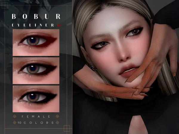 Alpha Smokey eye eyeliner by bobur - The Sims 4 Custom Content