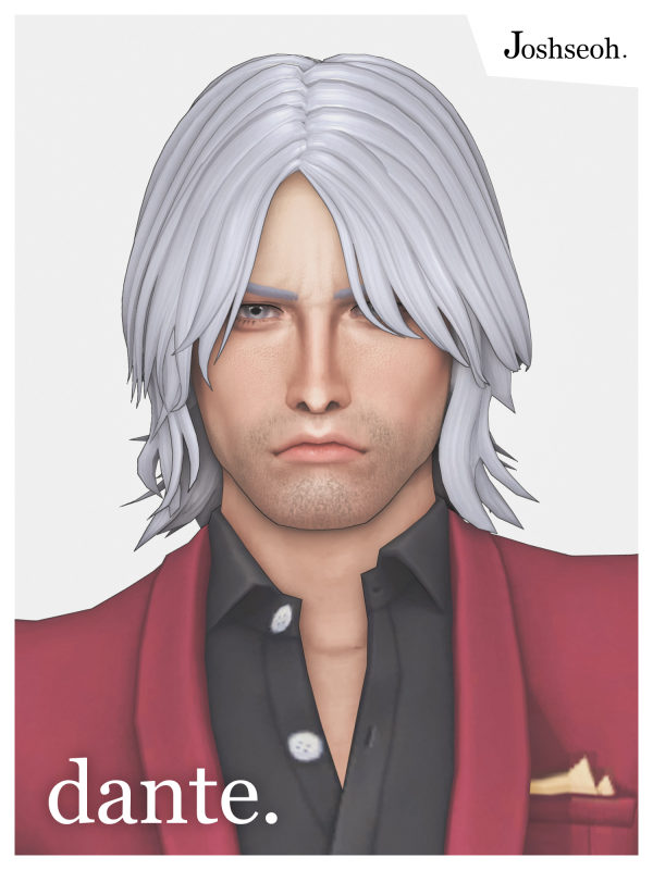 Maxis Match Dante Hair V2 (Hair Commission) by simsfinds - The Sims 4 Custom Content