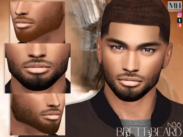 Alpha Brett Beard N36 by magichandcc - The Sims 4 Custom Content