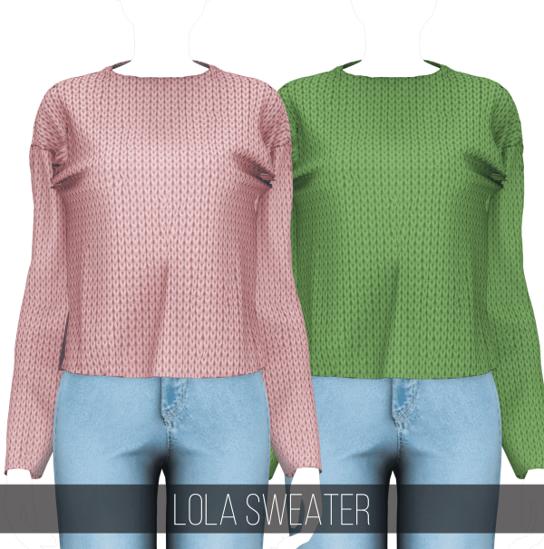 Alpha LOLA SWEATER by fifthscreations - The Sims 4 Custom Content