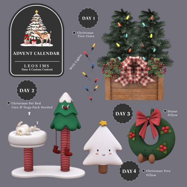 Alpha Advent Calendar Day 1 2 3 4 by leosims4cc - The Sims 4 Custom Content