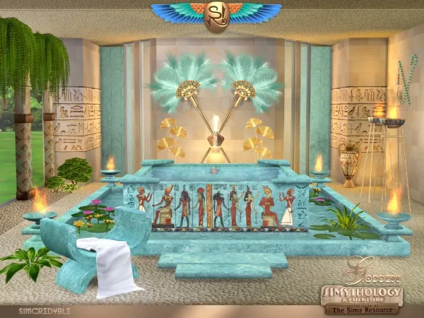 Mix Egyptian Goddess Relax Room - The Sims 4 Custom Content