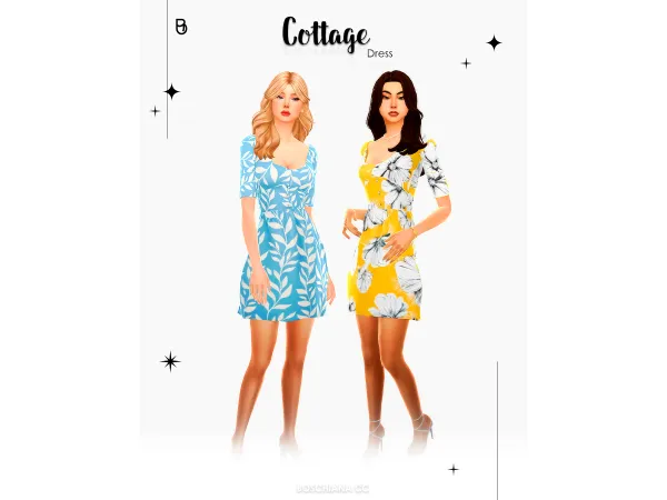 Maxis Match COTTAGE DRESS - The Sims 4 Custom Content