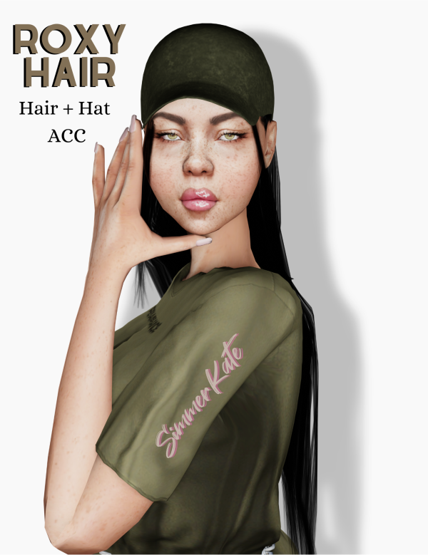 Alpha Roxy Hair and Hat by simmerkatex - The Sims 4 Custom Content