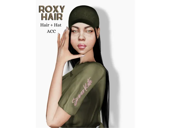 Alpha Roxy Hair and Hat - The Sims 4 Custom Content