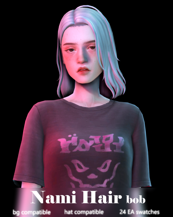 Maxis Match Nami Hair by simsfinds - The Sims 4 Custom Content