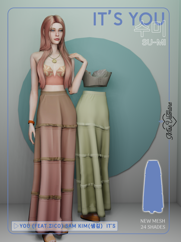 Alpha 수미 (Su mi) Skirt Public by simsfinds - The Sims 4 Custom Content