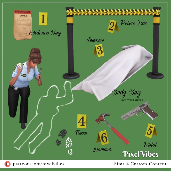 Alpha Crime Scene by pixelvibes - The Sims 4 Custom Content