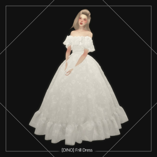Mix [DINO] Frill Dress by simsfinds - The Sims 4 Custom Content