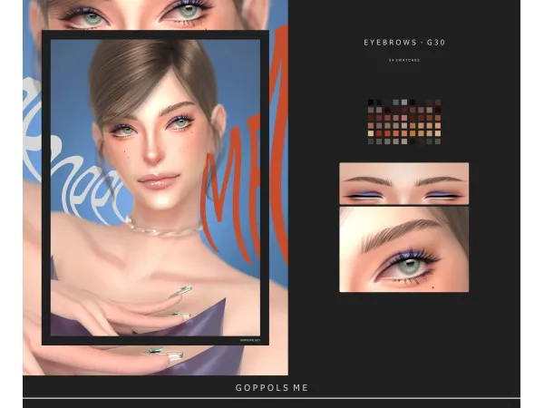 Alpha GPME GOLD F Eyebrows G30 by goppolsme - The Sims 4 Custom Content