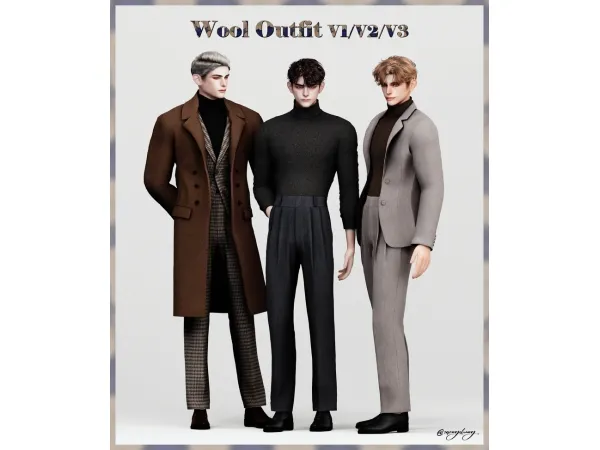 TS4 male Wool Outfits by saengchung