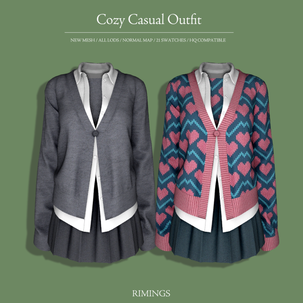 Alpha [RIMINGS] Cozy Casual Outfit by simsfinds - The Sims 4 Custom Content
