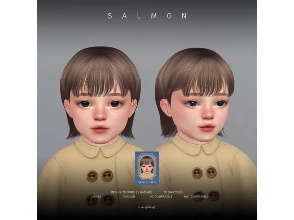 Alpha MMSIMS Hair Salmon PU by mmsims - The Sims 4 Custom Content